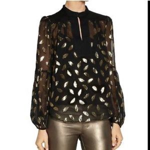 SILK Diane Von Furstenberg metallic top Sz 6
